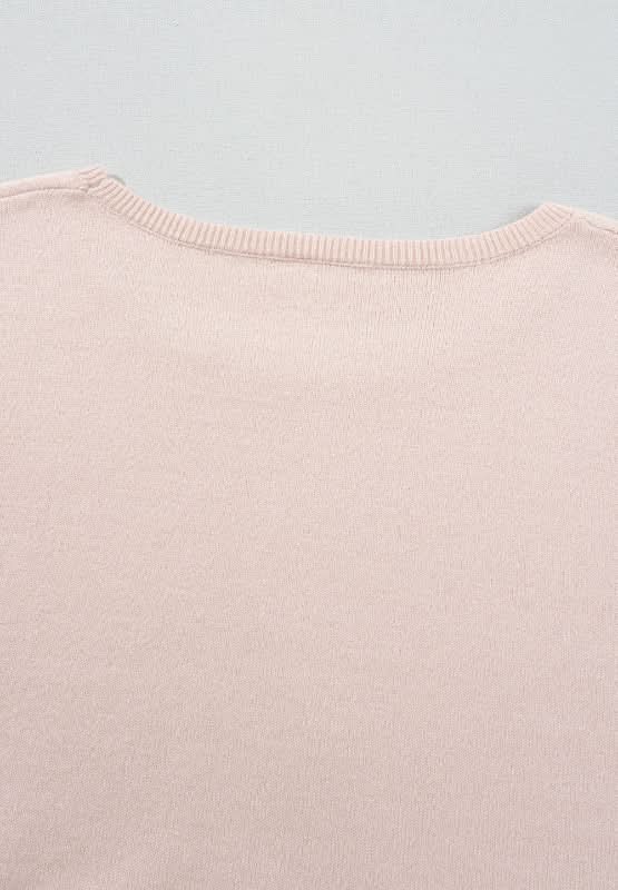 Printed Round Neck Flounce Sleeve Sweater - Love Salve